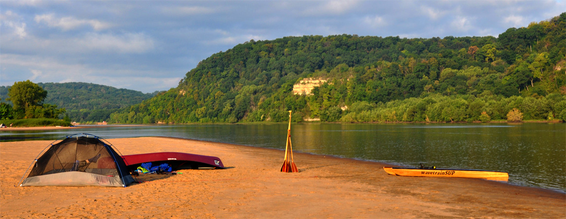 sandbar campsite across from Ferry Bluff on the Wisconsin River